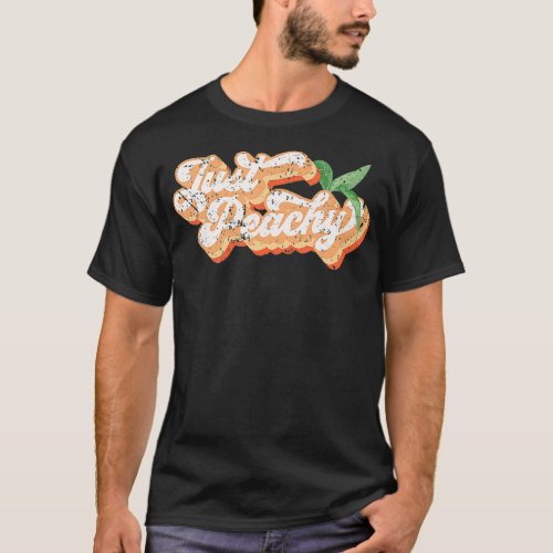 Funny Just Peachy Retro 70s Georgia Peaches Summer T_Shirt