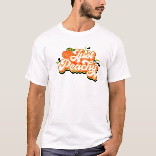 Funny Just Peachy Retro 70S Georgia Peaches Summer T_Shirt