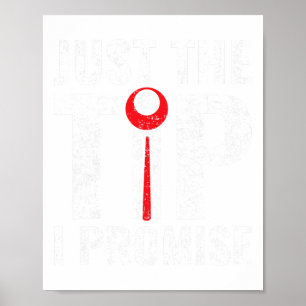Funny Just The Tip I Promise Pool Player Billiard  Poster