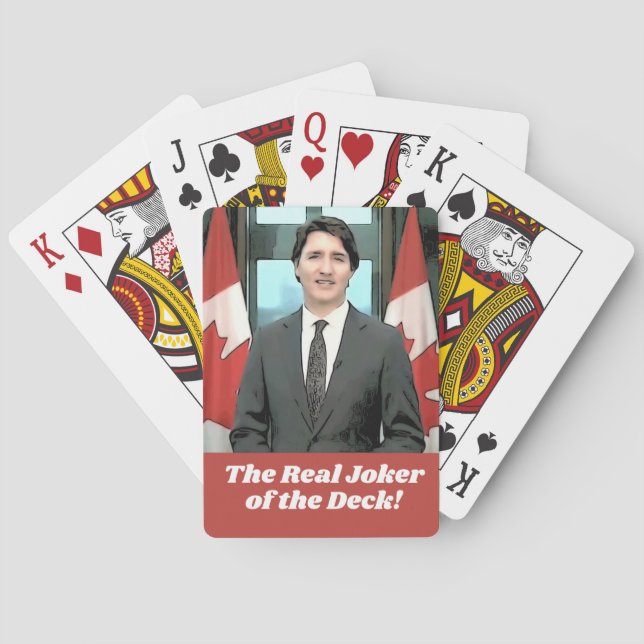 Funny Justin Trudeau Prime Minister Canada Joker Poker Cards (Back)