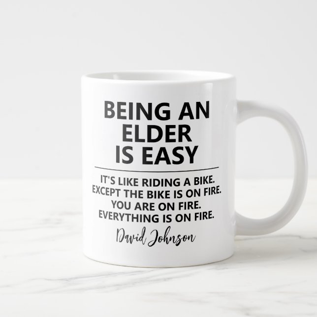 Funny JW Elder Gift Idea Pioneer Appreciation Gift Giant Coffee Mug (Right)