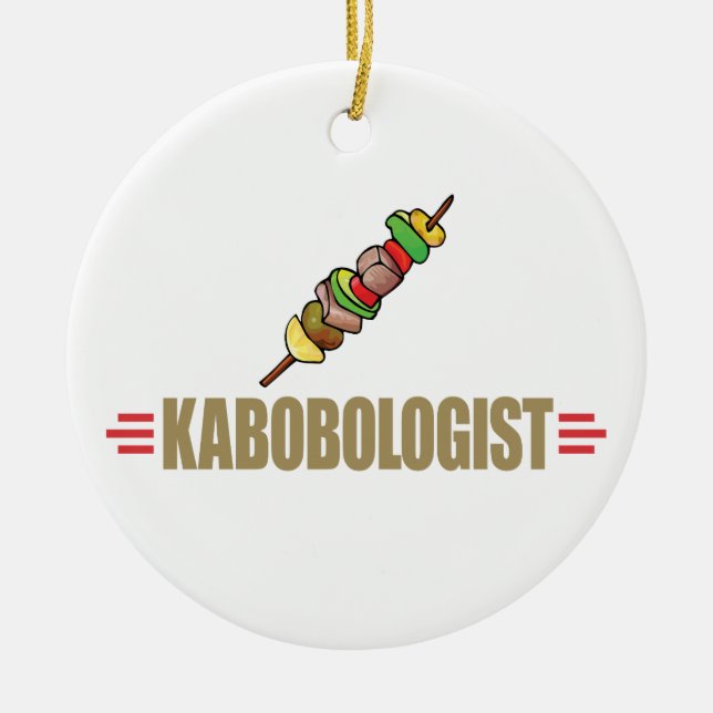 Funny Kabob Ceramic Ornament (Front)