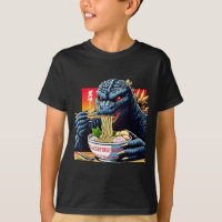 Funny Kaiju Eating Ramen Japanese Monster Lover Bi