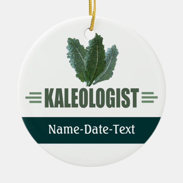 Funny Kale Ceramic Ornament (Front)