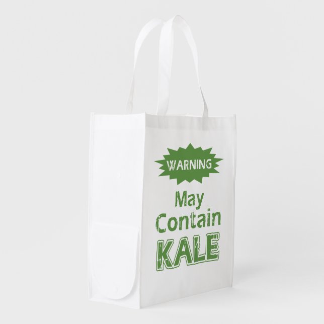 Funny Kale themed Reusable Grocery Bag (Front Side)