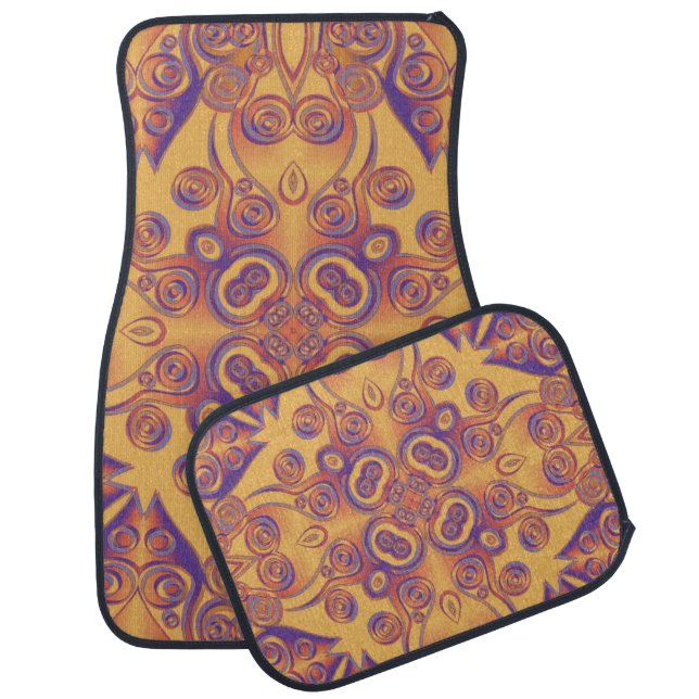 Funny Kaleidoscope Pattern XXII Car Mat (Set)
