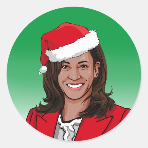 Funny Kamala Christmas Classic Round Sticker