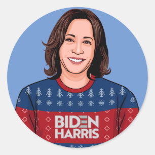 Funny Kamala Christmas: This Christmas is History Classic Round Sticker