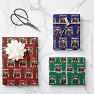 Funny Kamala Harris 2024 Christmas Comma La Gift Wrapping Paper Sheets