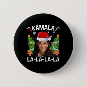 Funny Kamala Harris 2024 Christmas Comma La Men Wo Button