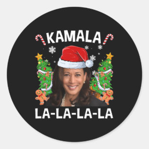 Funny Kamala Harris 2024 Christmas Comma La Men Wo Classic Round Sticker
