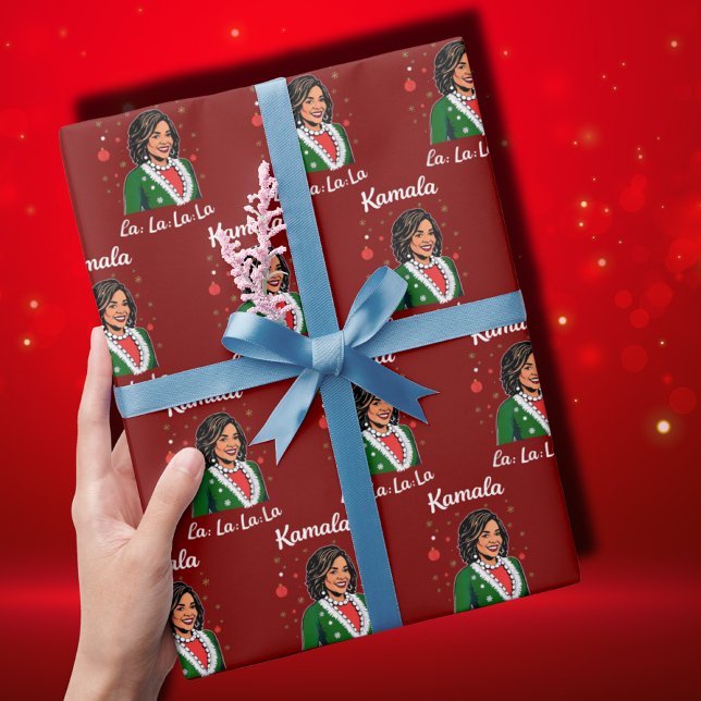 Funny Kamala Harris 2024 Christmas Xmas President  Wrapping Paper (Creator Uploaded)