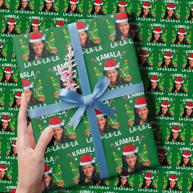 Funny Kamala Harris 2024 Green Christmas  Wrapping Paper (Creator Uploaded)