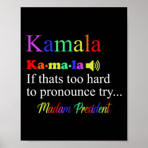 Funny Kamala Harris 2024 Madam President Harris Poster