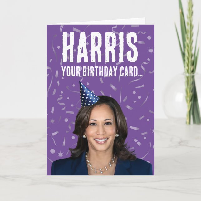 Funny Kamala Harris Birthday - Harris your card (Front)
