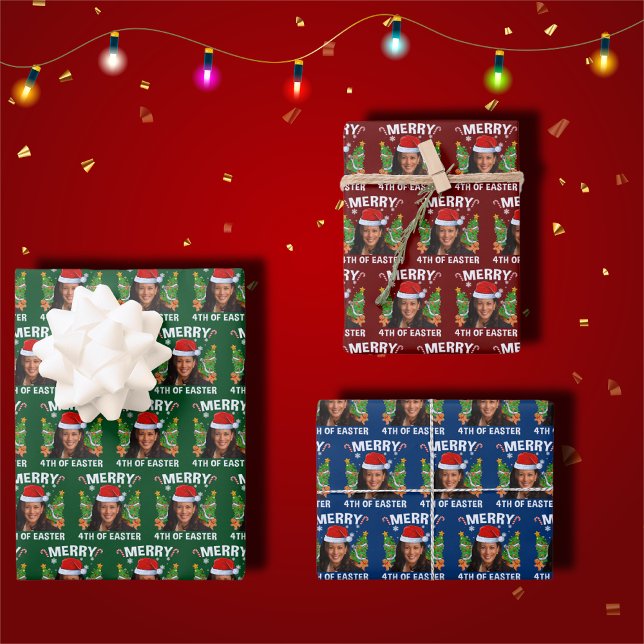 Funny Kamala Harris Merry 4th Of Easter Wrapping Paper Sheets (Creator Uploaded)