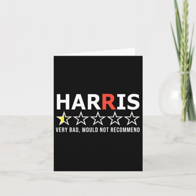 Funny Kamala Harris Very Bad Would Not Recommend V Card (Front)