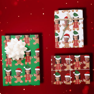 Funny Kamala Harris Walz Face Gingerbread Wrapping Paper Sheets