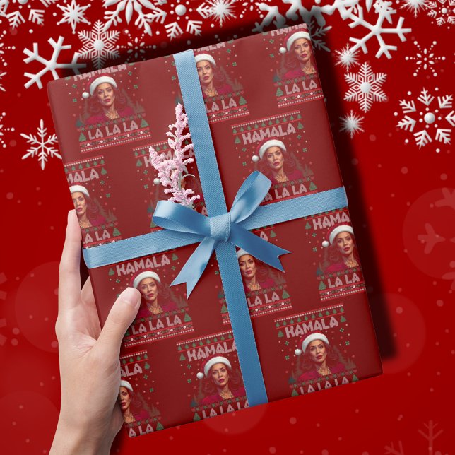 Funny Kamala Santa Claus Christmas Ugly Gift Wrapping Paper (Creator Uploaded)