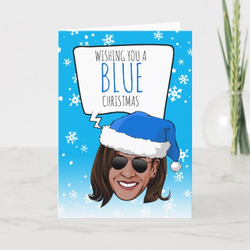 Funny Kamala Wishing You a Blue Christmas Card