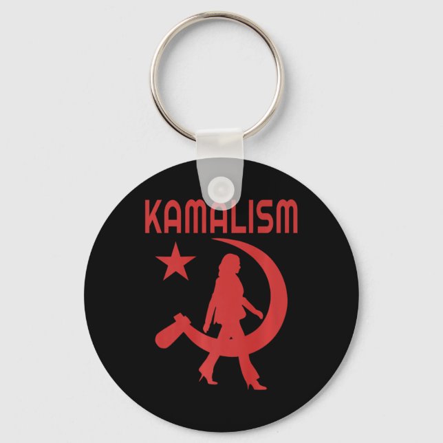 Funny Kamalism Pun  Keychain (Front)