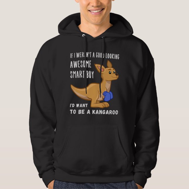 Funny Kangaroo Boy Lover Quote Saying Phrase Cute Hoodie (Front)