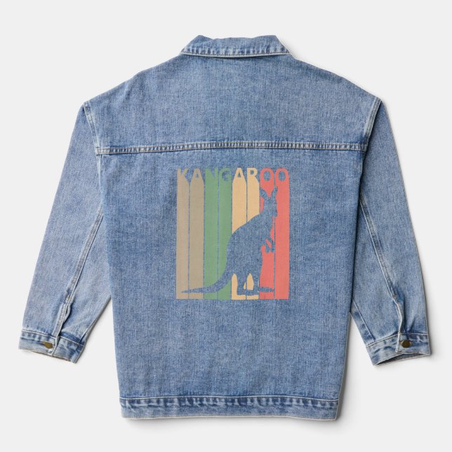 Funny Kangaroo Costume Denim Jacket (Back)