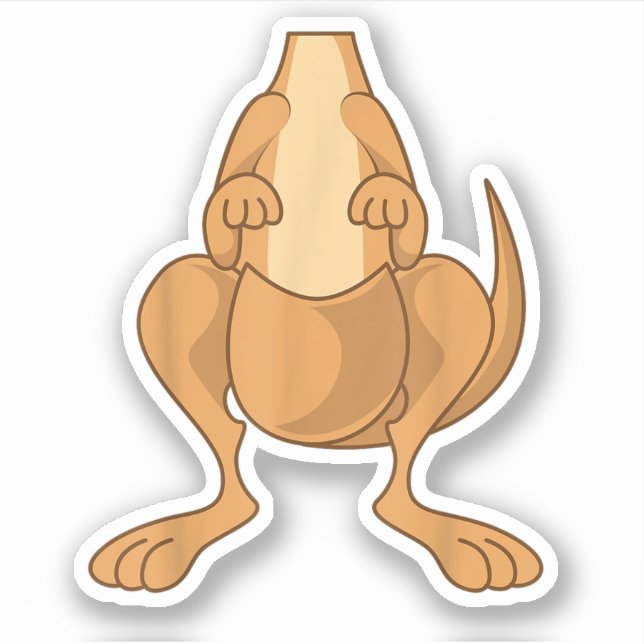 Funny Kangaroo Costume Funny Halloween Easy DIY Sticker (Front)