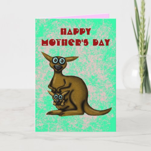 Funny kangaroo happy mothers day card