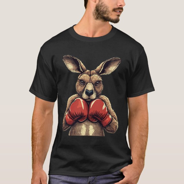 Funny Kangaroo With Gloves For A Comedy Punch  T-Shirt (Front)