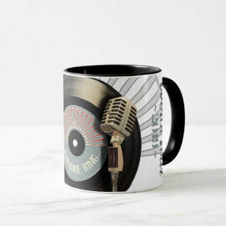 Funny Karaoke King Retro Vinyl Record Mug