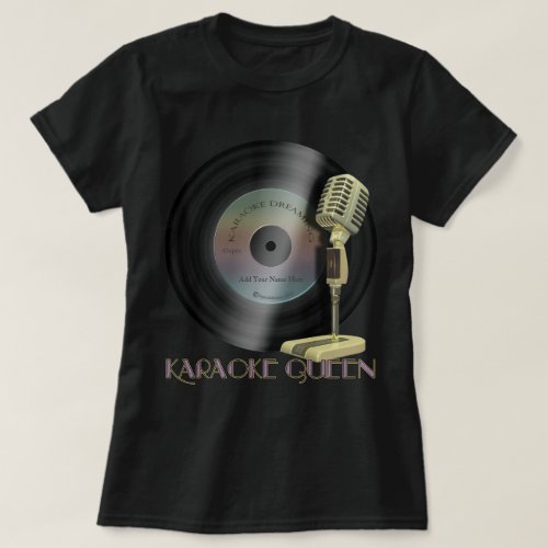 Funny Karaoke Queen Microphone T_Shirt