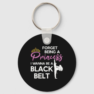 Funny Karate Black Belt Saying For Taekwondo Girl  Keychain