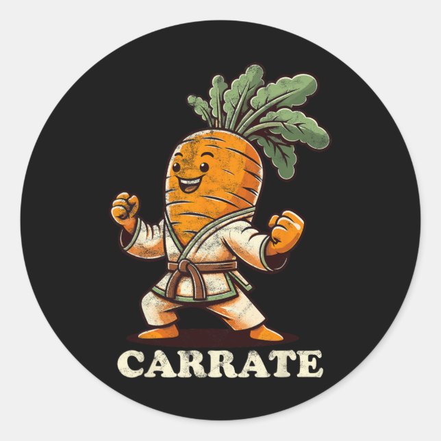 Funny Karate Carrot Carrate Karate Trainer Karate  Classic Round Sticker (Front)