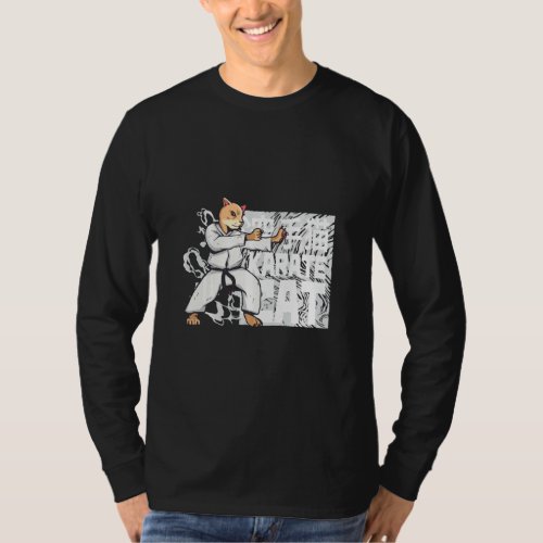 Funny Karate Cat  T_Shirt