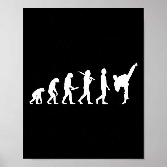 Funny Karate Evolution Gift For Martial Artists  Poster (Front)