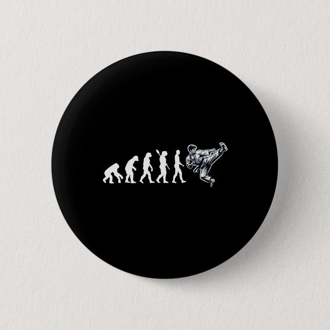 Funny Karate Evolution Martial Arts Lover Karate B Button (Front)