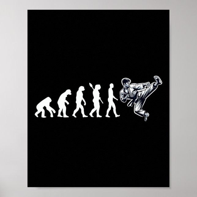 Funny Karate Evolution Martial Arts Lover Karate B Poster (Front)