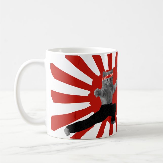Funny Karate Kitten gifts Coffee Mug (Left)