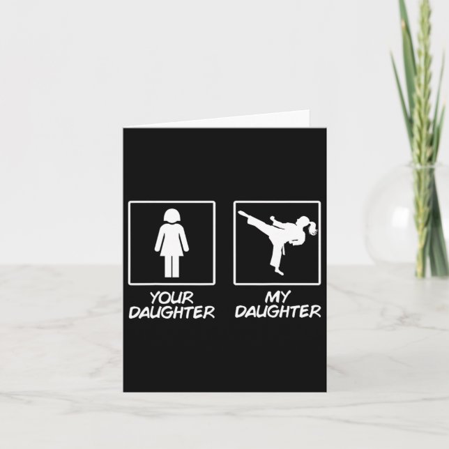 Funny Karate Mom Martial Arts Daughter Black Belt  Card (Front)