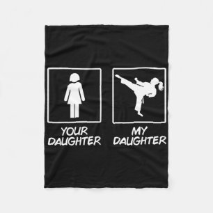 Funny Karate Mom Martial Arts Daughter Black Belt Fleece Blanket