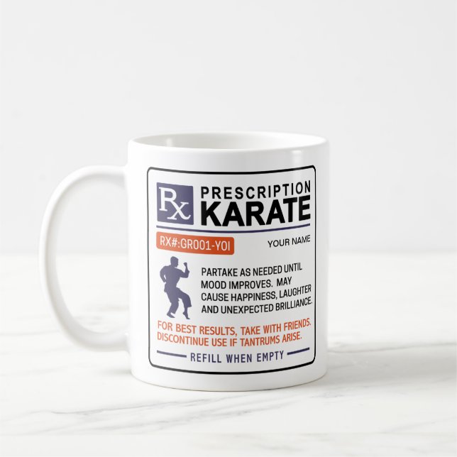 Funny Karate Mug Prescription Design  (Left)