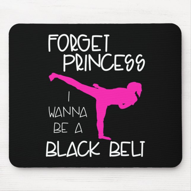 Funny Karate Shirt Girl Black Belt Martial Arts Gi Mouse Pad (Front)