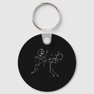 Funny Karate Stick Figure Karate Fighters Keychain