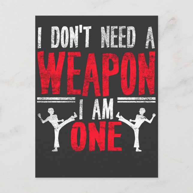 Funny Karate Taekwondo Joke Martial Arts Humor Postcard (Front)