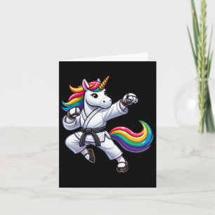 Funny Karate Unicorn Black Belt Athlete Boys Girls Card