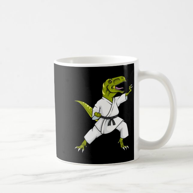 Funny Karatesaurus T-rex Dinosaur Karate Samurai D Coffee Mug (Right)