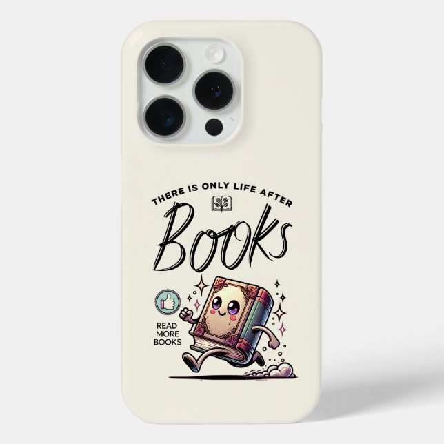 Funny Kawaii Book with quote Read more books Case-Mate iPhone Case (Back)