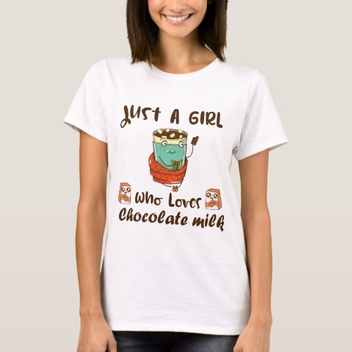 Funny kawaii chocolate milk design for girls T_Shirt