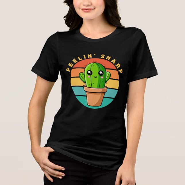 Funny Kawaii Cute Cactus Quote Tri-Blend Shirt (Front)